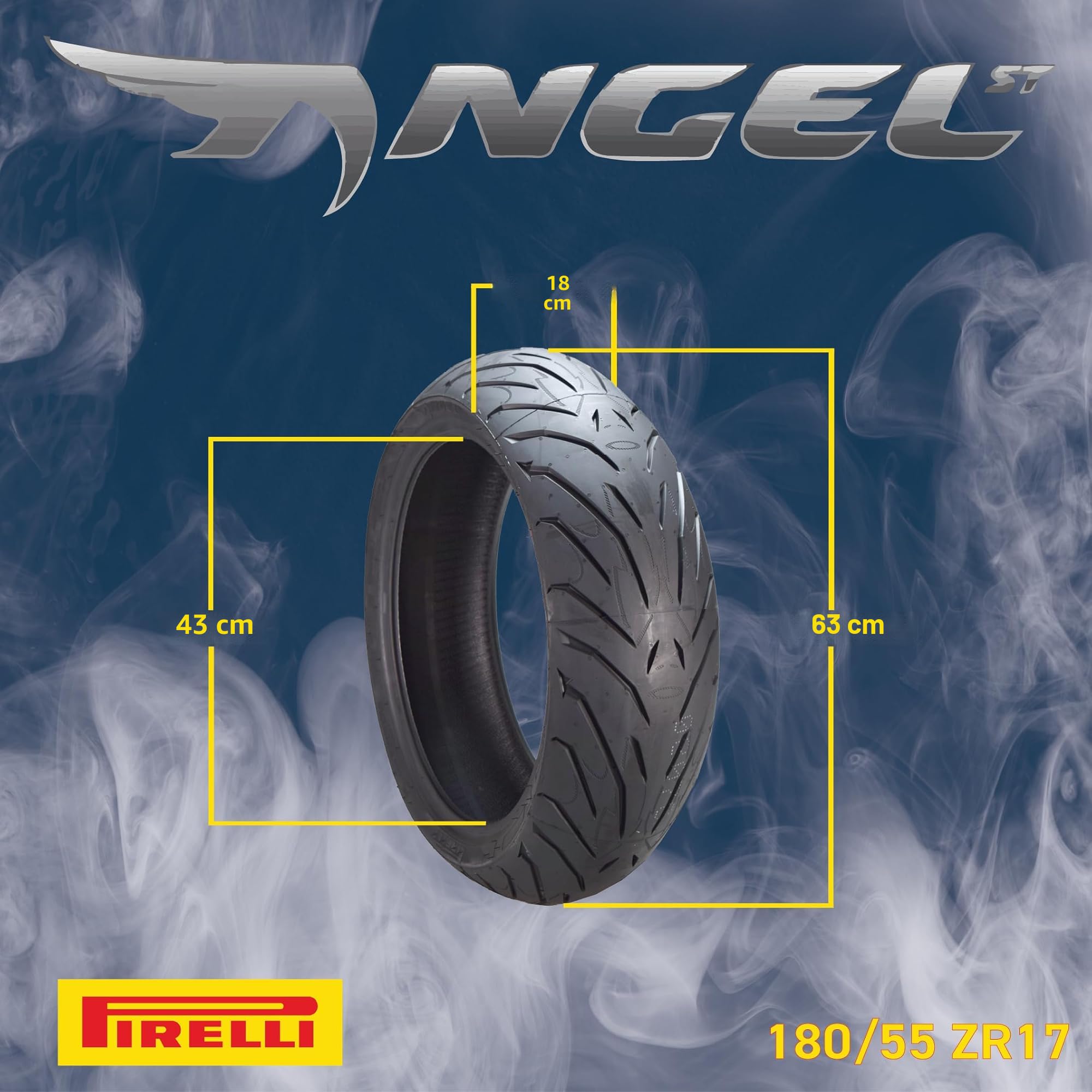 Amazon.com: Pirelli Angel ST 180/55ZR17 (73W) Neumático trasero